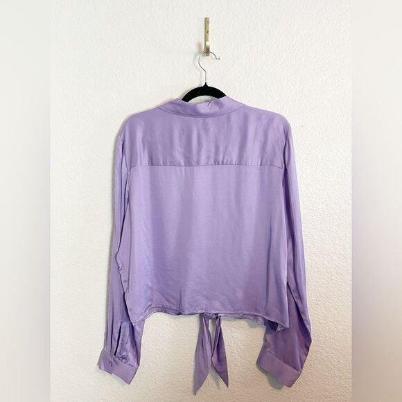 L'AGENCE  Annie tie front Blouse in LAVENDER. XXL NWT - Picture 4 of 12